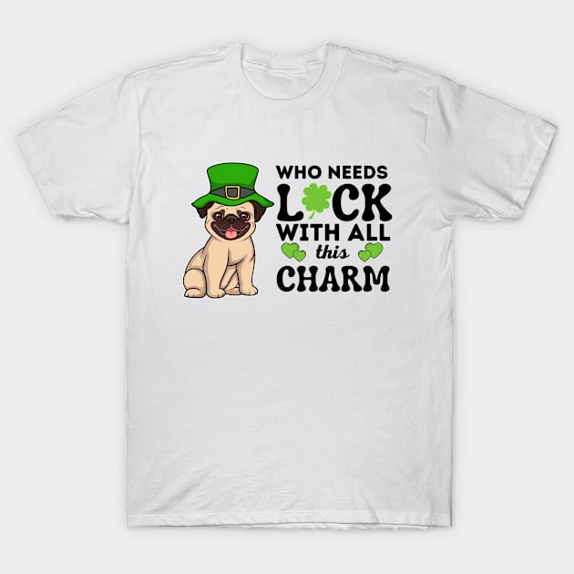 St. Patricks Leprechaun Pug, I Love my Pug T-Shirt by MzM2U